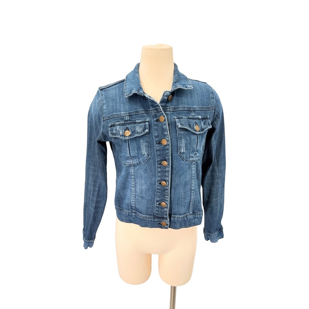 Pistola Denim Trucker Jacket Womens Size Medium Classic Jean Blue Jacket